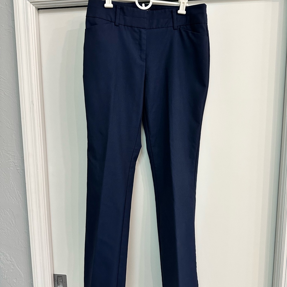 7th Ave Suiting Collection New York & Company 8 Tall Navy Blue Women's Pants